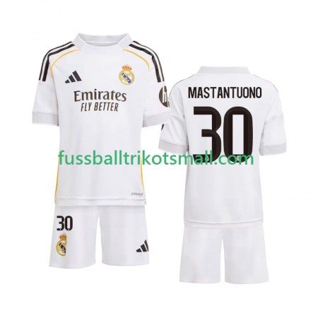Fußballtrikots Real Madrid Mastantuono 30 Kinder 2025-2026 Kurzarm Heimtrikotsatz kaufen